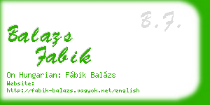 balazs fabik business card